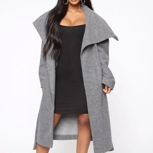 Long warm wool coat